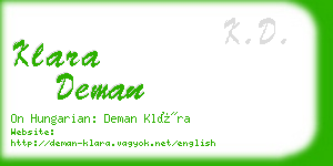 klara deman business card